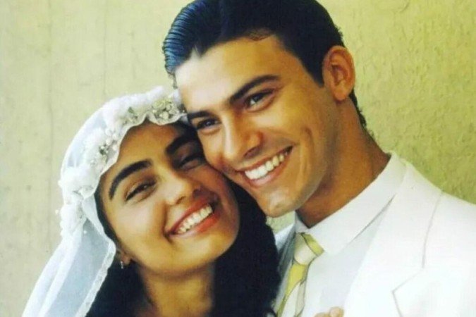 Leonardo Vieira (José Inocêncio) e Patrícia França (Maria Santa) em Renascer (1993) - (crédito: Reprodução/TV Globo) Leonardo Vieira (José Inocêncio) e Patrícia França (Maria Santa) em Renascer (1993) - (crédito: Reprodução/TV Globo)