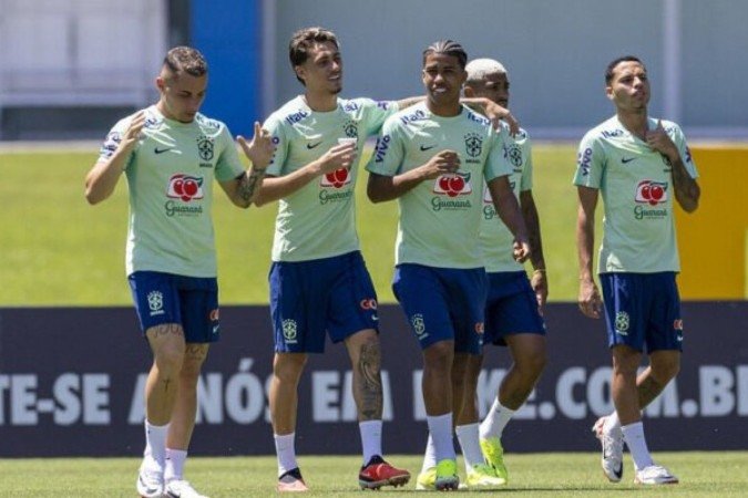 Gabriel Pec foi titular no último coletivo da SEleção Pré-Olímpica na Granja - (crédito: Foto: Joilson Marconne / CBF) Gabriel Pec foi titular no último coletivo da SEleção Pré-Olímpica na Granja - (crédito: Foto: Joilson Marconne / CBF)