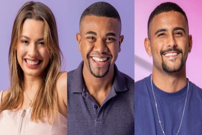 O terceiro paredão do BBB24 é formado por Beatriz Reis, Davi Brito e Lucas Pizane -  (crédito: Divulgação | Rede Globo)