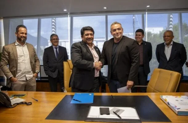 Ednaldo Rodrigues, presidente da CBF, falou sobre o acordo com a Globo para a transmissão da decisão -  (crédito: - Foto: Leandro Lopes / CBF)