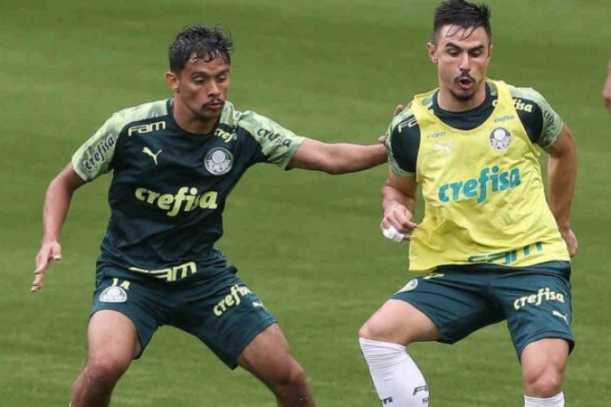Gustavo Scarpa e Willian eram grandes amigos na época de Palmeiras -  (crédito: Foto: Cesar Greco/Palmeiras)