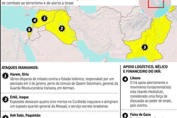 Veja quais países foram atacados pelo Irã 