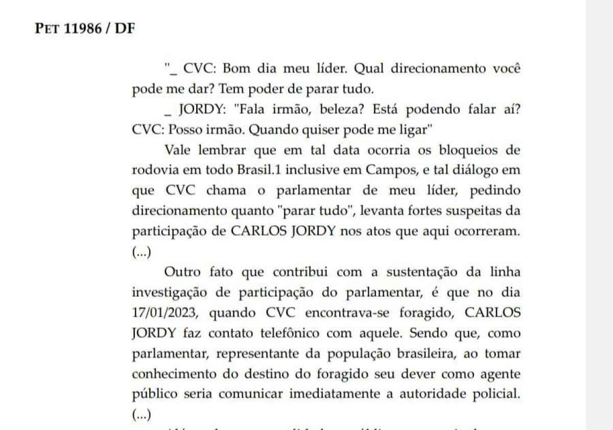 Relatório da PF mostra mensagens do deputado Carlos Jordy, investigado na Operação Lesa Pátria
