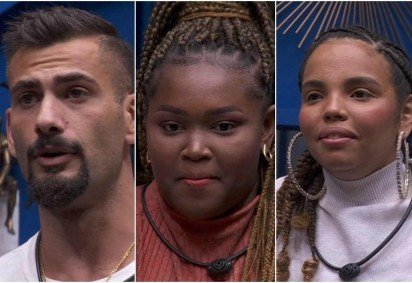 Giovanna Pitel, Nizam e Raquele enfrentam o paredão -  (crédito: Reprodução/Globoplay)