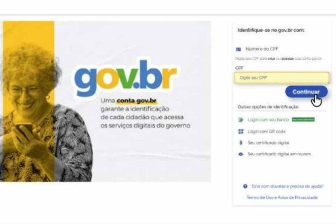 Página inicial Gov Br