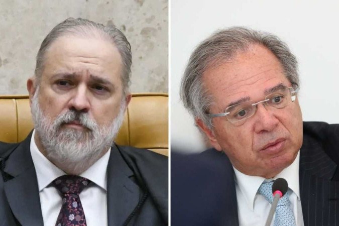 Delegado chegou a pedir ao Supremo Tribunal Federal (STF) busca e apreensão dos celulares de Aras e Guedes. -  (crédito: Carlos Moura/STF/Marcos Corrêa/PR)