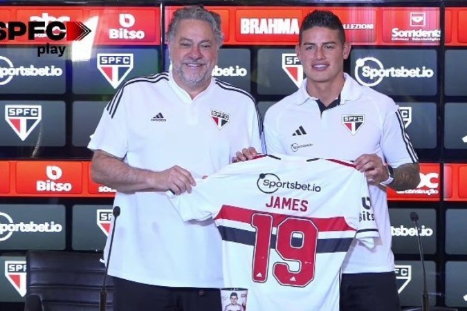 James Rodriguez inicia passagem pelo São Paulo de maneira frustrante -  (crédito: Foto: Divulgação/São Paulo)