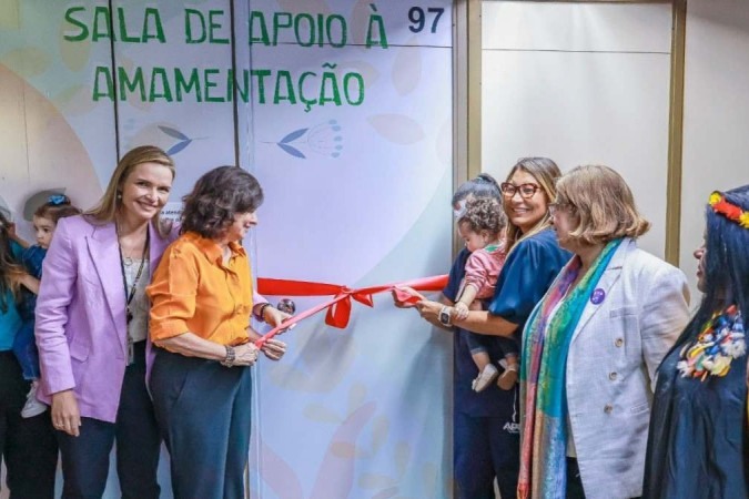 Canja, inaugurou hoje a primeira sala de apoio à amamentação no Palácio do Planalto
 -  (crédito: Reprodução / Redes Sociais)