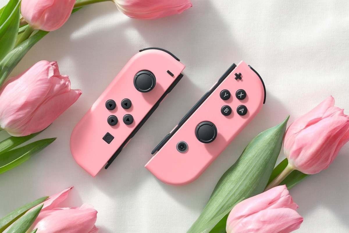 No tom rosa pastel, os controles especiais chegaram na mesma data que o jogo em 22 de março deste ano
