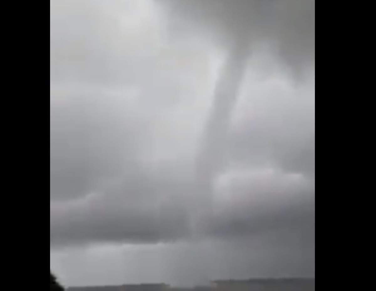 Vídeo mostra tromba d'água em praia de Florianópolis