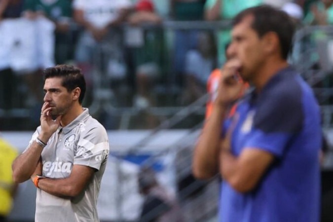 Abel, Palmeiras e Santos criticaram o gramado do Allianz Parque -  (crédito:  CESAR GRECO)