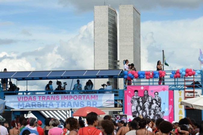  28/01/2024. Crédito: Minervino Júnior/CB/D.A Press. Brasil.  Brasilia - DF. Marcha Trans na Esplamada dos Ministérios.  -  (crédito: Minervino Júnior/CB/D.A.Press)