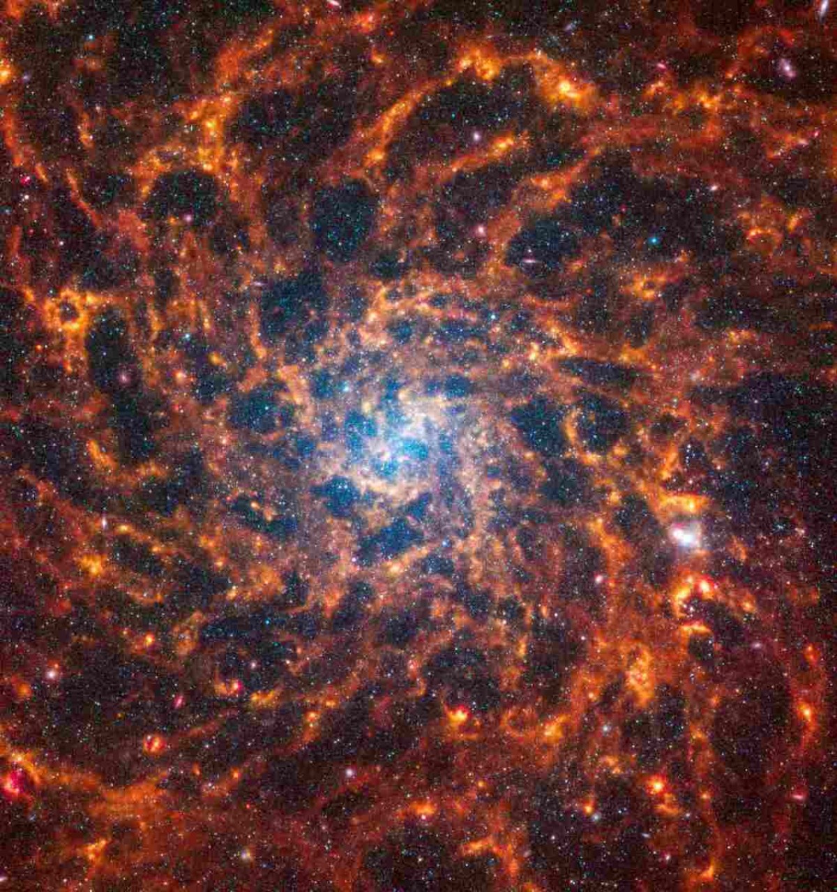 Visões de Webb e Hubble da Galáxia Espiral IC 5332 