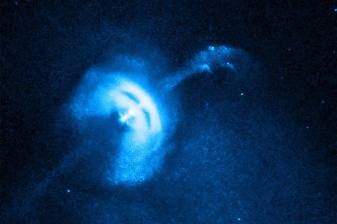 O registro é do pulsar Vela, uma estrela de nêutrons que se formou quando uma estrela massiva entrou em colapso -  (crédito: Divulgação/NASA/CXC/Univ of Toronto/M.Durant et al)