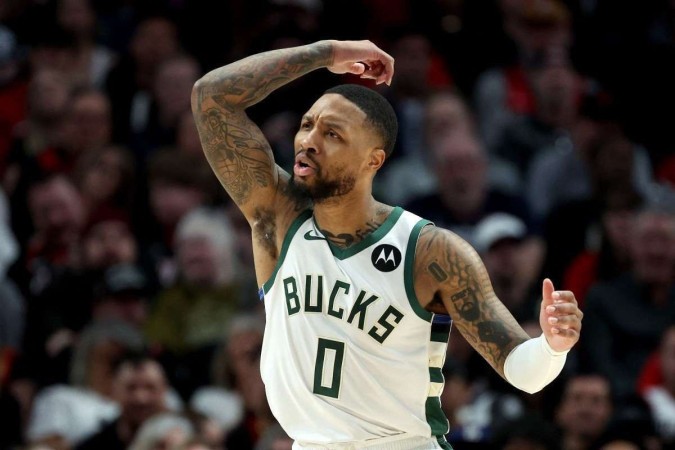 No retorno à casa do ex-time, Lillard foi um dos destaques do jogo, com 25 pontos, sete assistências e seis rebotes. -  (crédito: Steph Chambers / AFP)