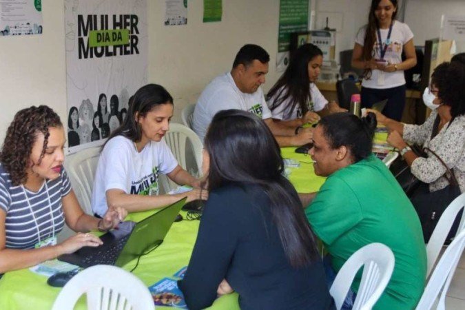 as Mulheres sendo atendidas na ação Dia Da Mulher - (crédito: Divulgação Ascom DPDF) as Mulheres sendo atendidas na ação Dia Da Mulher - (crédito: Divulgação Ascom DPDF)