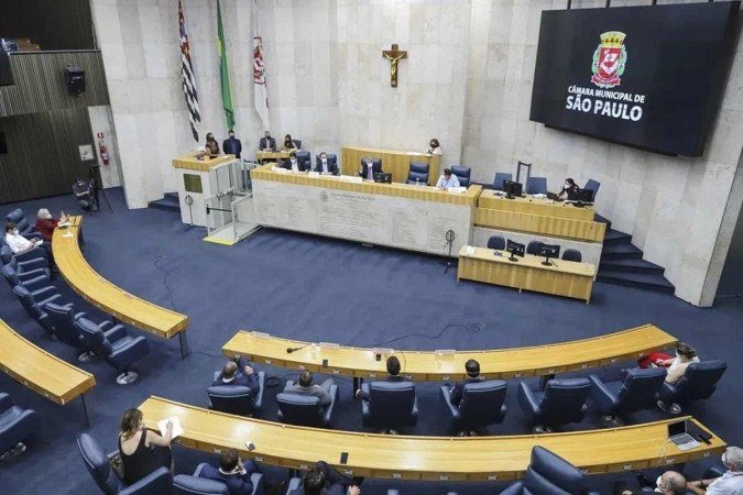 O presidente da Casa, vereador Milton Leite (União Brasil), presidiu a sessão -  (crédito: Richard Lourenço/Rede Câmara)