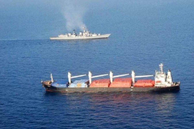 A marinha da Índia anunciou o que resgatou um pesqueiro - (crédito: Divulgação) A marinha da Índia anunciou o que resgatou um pesqueiro - (crédito: Divulgação)