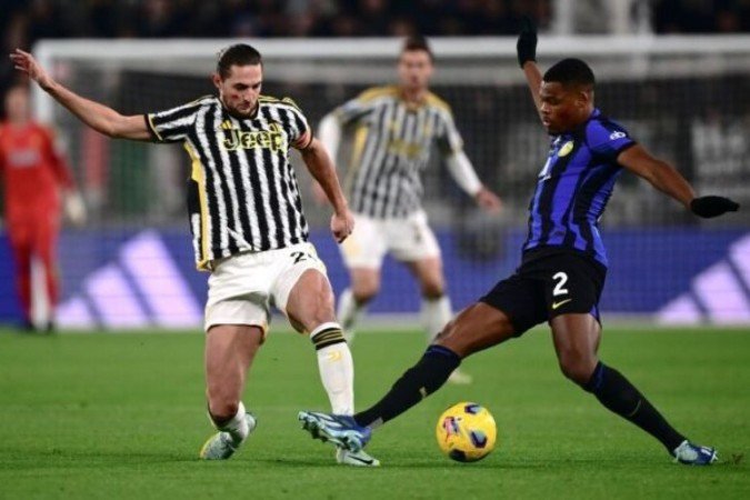 Juventus e Internazionale empataram em 1 a 1 no primeiro turno -  (crédito: Foto: Marco Bertorello/AFP via Getty Images)