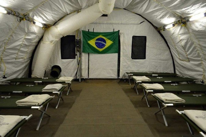  05/02/2024 Crédito: Marcelo Ferreira/CB/D.A Press. Brasil. Brasília - DF - Dengue. Hospital de campanha da aeronautica em Ceilândia