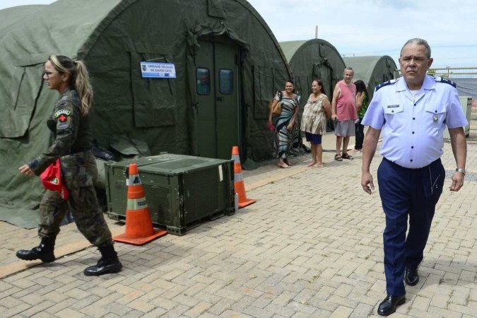  05/02/2024 Crédito: Marcelo Ferreira/CB/D.A Press. Brasil. Brasília - DF - Dengue. Hospital de campanha da aeronautica em Ceilândia - Brigadeiro Braga.