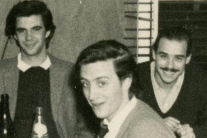 Alfredo 'Pancho' Delgado, Alfredo Cibils e Numa Turcatti num jantar do clube Loyola em meados de 1972 -  (crédito: Raúl Zorrilla de San Martín)