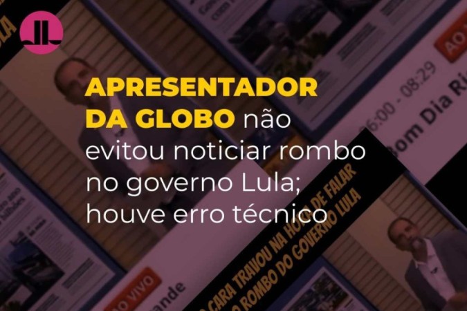 É enganoso que o apresentador Josmar Leite, da RBS TV, afiliada da Rede Globo no Rio Grande do Sul, tenha interrompido a leitura de manchete sobre déficit nas contas públicas do governo de Luiz Inácio Lula da Silva (PT) para protegê-lo -  (crédito: Reprodução/Comprova)