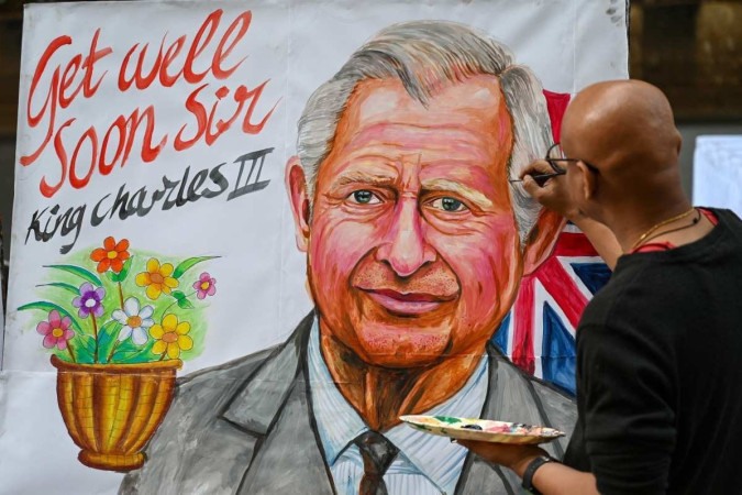 Na tarde de segunda-feira, o Palácio de Buckingham anunciou que o rei, de 75 anos, foi diagnosticado com câncer. -  (crédito: Punit PARANJPE / AFP)