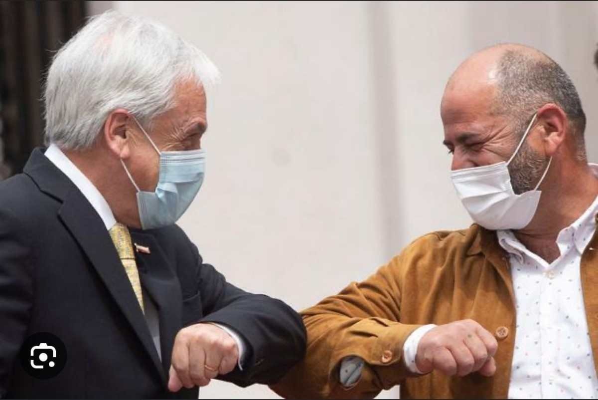 Mario Sepúlveda com Piñera, durante a pandemia da covid-19