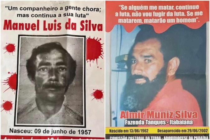 Os trabalhadores rurais Manoel Luiz da Silva e Almir Muniz foram mortos na Paraíba, em 1997 e 2002, respectivamente -  (crédito: Divulgação/Acervo da família e CPT Nordeste 2)