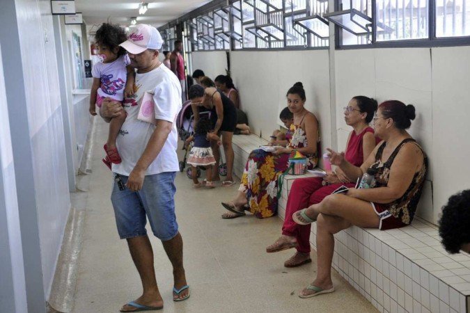 Na UBS 03 da Ceilândia, fila para receber a primeira dose da vacina