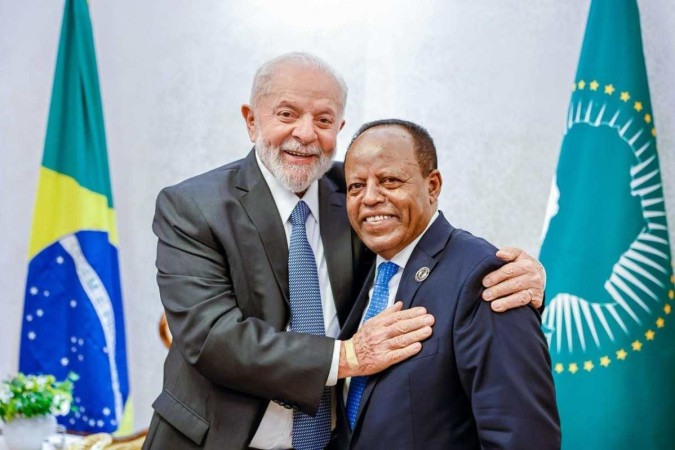 Lula se reúne com o primeiro-ministro da Etiópia, Taye Atsekeselass -  (crédito: Ricardo Stuckert/PR)