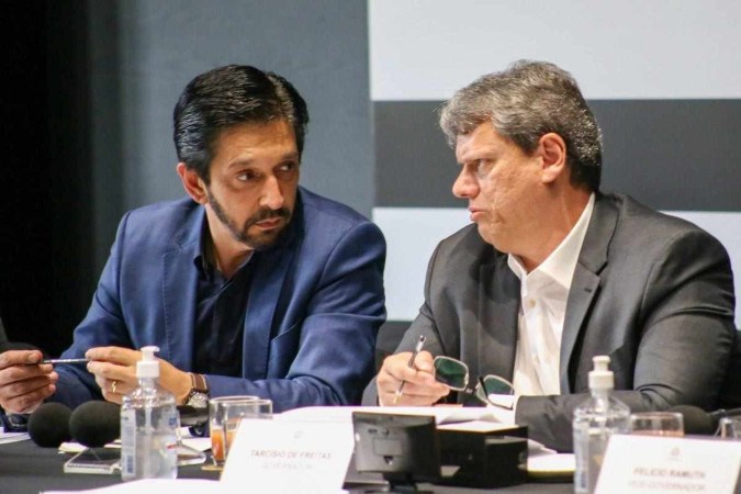 O prefeito da capital paulista Ricardo Nunes (MDB) e o governador do estado Tarcísio de Freitas (Republicanos) -  (crédito: Divulgação/Governo de São Paulo)