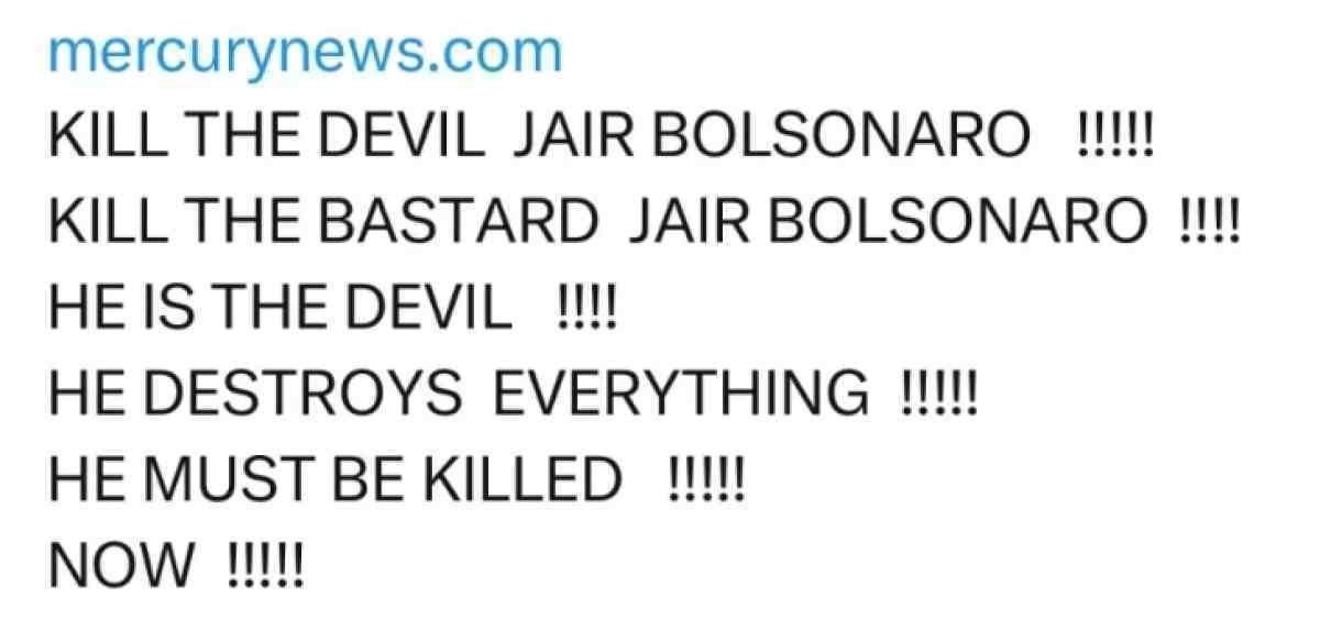 Print da juíza em 2019 no x (antigo twitter) pedindo o assassinato do ex-presidente brasileiro Jair Bolsonaro Print da juíza em 2019 no x (antigo twitter) pedindo o assassinato do ex-presidente brasileiro Jair Bolsonaro
