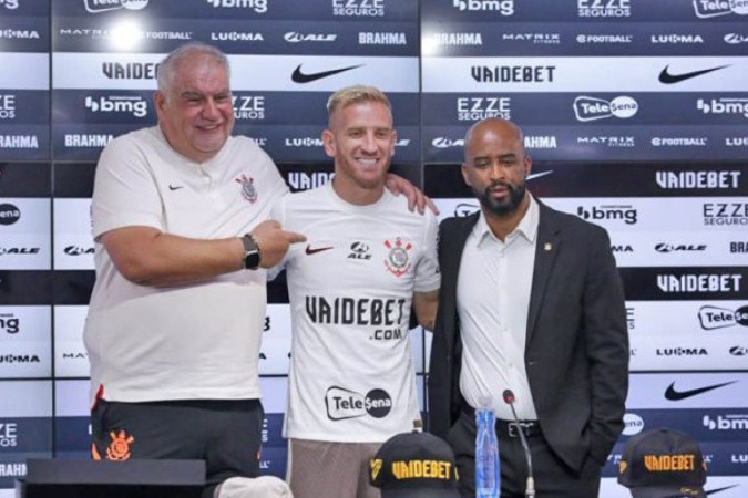 Pedro Henrique, durante a apresentação -  (crédito: Foto: Rodrigo Coca /Agência Corinthians)