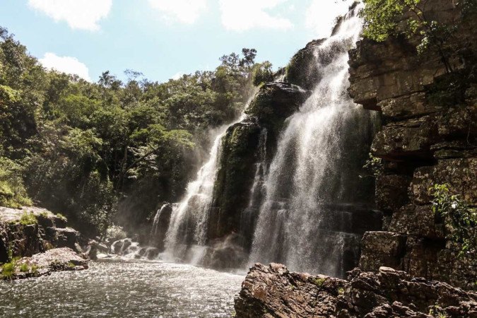 Testemunhas que presenciaram o acidente relataram que o turista estava em um  banco de areia na cachoeira da Muralha quando se desequilibrou e acabou sendo levado pela correnteza -  (crédito:  Arthur Menescal/Esp.CB/DA.Press)