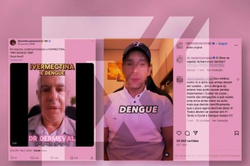 Vídeos que circulam nas redes sociais mostram profissionais da saúde afirmando que a ivermectina seria eficaz no combate à dengue, o que já foi desmentido pelo Ministério da Saúde -  (crédito: Reprodução/Comprova)