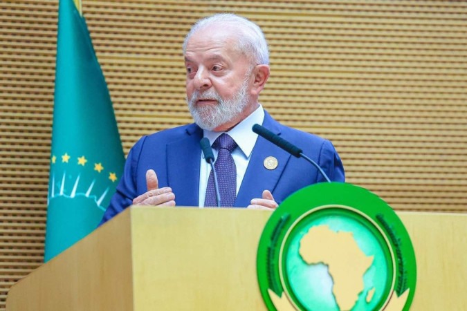 Presidente da República, Luiz Inácio Lula da Silva, durante a cerimônia de Abertura da 37º Cúpula da União Africana, na Sede da União Africana. Adis Abeba - Etiópia. -  (crédito: Ricardo Stuckert / PR)