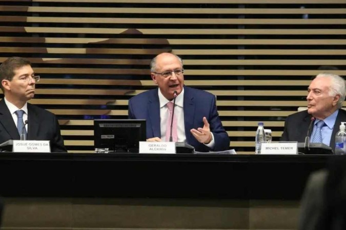 Alckmin durante encontro na Federação das Indústrias do Estado de São Paulo (Fiesp) -  (crédito: Rovena Rosa/Agência Brasil)