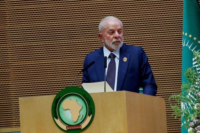 Lula falou sobre ação israelense durante encontro na Etiópia da União Africana -  (crédito: Reuters)