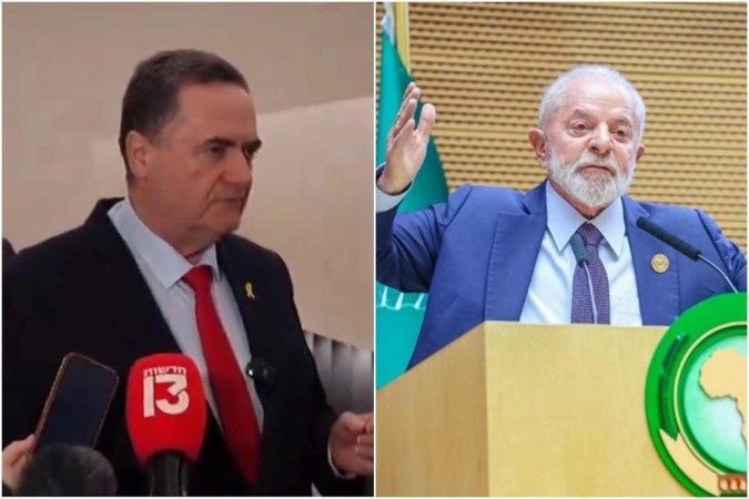 O ministro das Relações Exteriores de Israel (à esquerda) afirmou que Lula (à direita) não é bem-vindo no país até se retratar sobre fala que comparou ação em Gaza com o Holocausto -  (crédito: X-Reprodução e Ricardo Stuckert / PR)