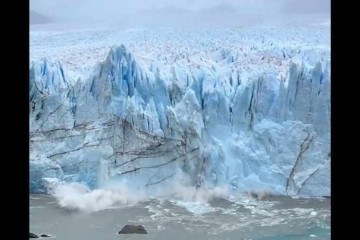 O Parque Nacional de Los Glaciares, do qual a geleira Perito Moreno faz parte, foi declarado Patrimônio da Humanidade pela Unesco -  (crédito: Reprodução/TikTok/f1oanaa)