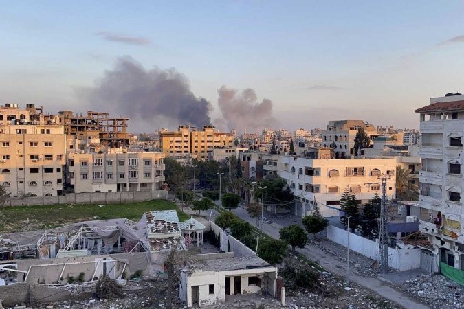 Horas antes da sessão das Nações Unidas, forças israelenses bombardearam a cidade de Gaza: ataques ininterruptos
       -  (crédito: Photo by AFP)