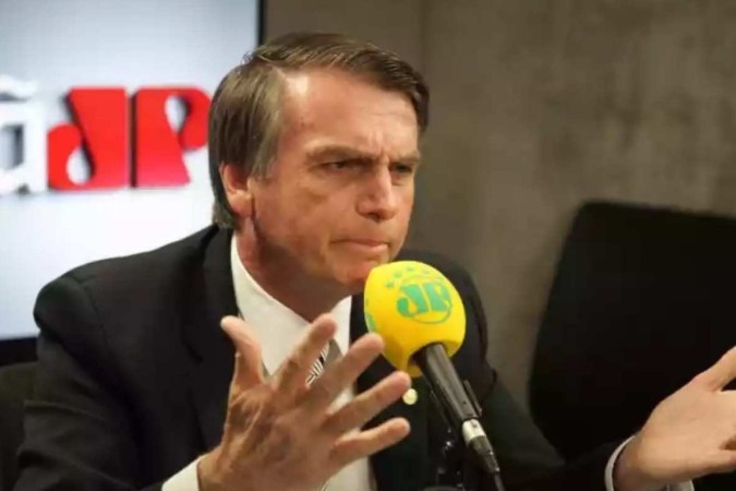 Ex-presidente Bolsonaro durante entrevista a um programa da emissora -  (crédito: Jovem Pan/Reprodução)