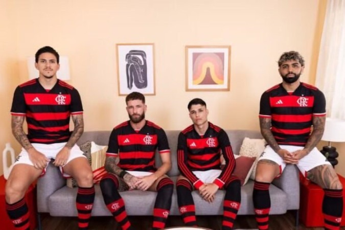 Novo patrocínio estreará na camisa do Flamengo no domingo (25) - Foto: Divulgação / Adidas -  (crédito: Foto: Divulgação / Adidas)