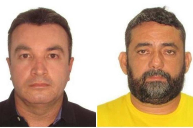 João Gutemberg da Silva (camisa amarela e barba) e Luciano de Oliveira Gomes (camisa polo preta) estão foragidos e são procurados pela PCDF pelo crime de estelionato -  (crédito: Divulgação/ PCDF)