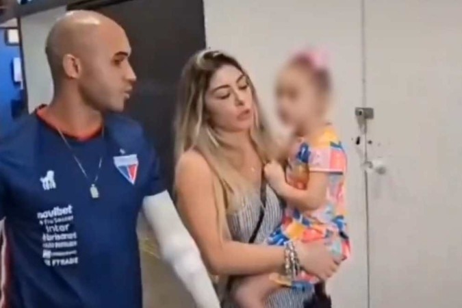 Bella, filha do lateral Dudu, comoveu o país com uma frase em vídeo viralizado -  (crédito: Reprodução/Fortaleza)