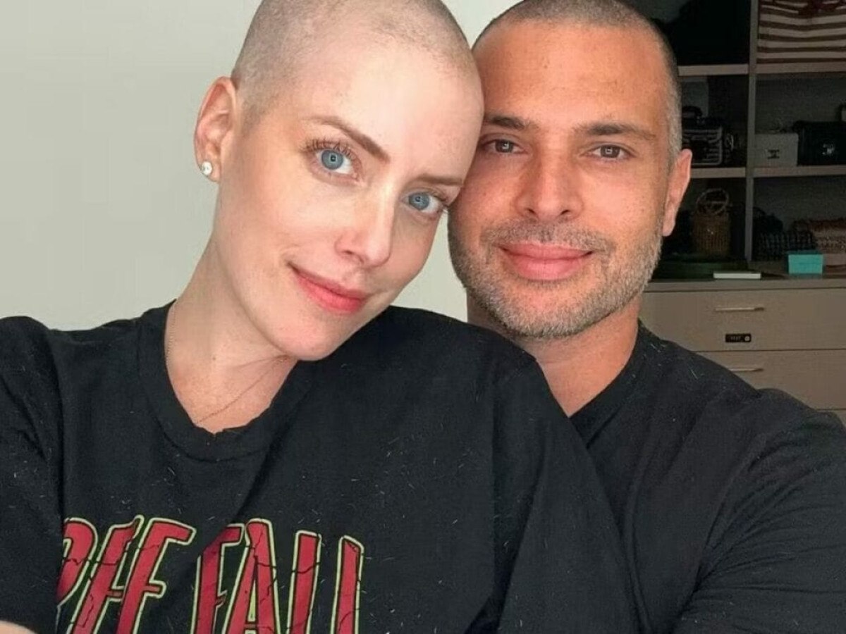 Com câncer, Fabiana Justus rasga elogios ao marido após ele raspar cabeça em solidariedade