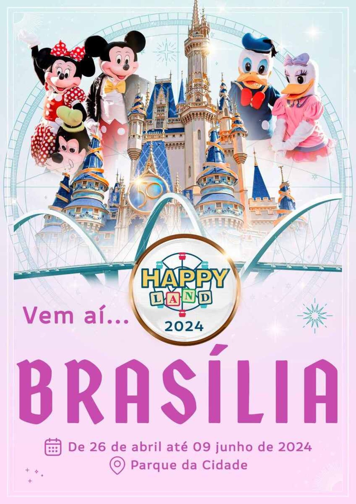 Parque de diversões inspirado na Disney chega a Brasília em abril 