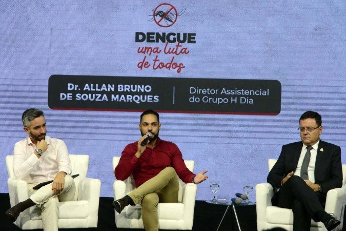  29/02/2024 Crédito: Marcelo Ferreira/CB/D.A Press. Brasil. Brasília - DF - Debate Correio Braziliense. Dengue uma luta de todos. Dr Henrique Valle Lacerda ( Infectologista do Hospital Brasília da Rede DASA ), Dr. Allan Bruno de Souza Marques ( Dieretor Assistencial do Grupo H Dia ) e Dr. Marcelo Maia ( Coordenador Médico do CTI do Hospital Anchienta Rede Kora-DF )